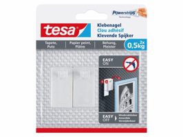Klevende spijker tesa® behang en pleisterwerk 0,5kg wit