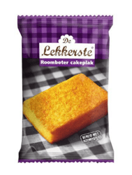 De Lekkerste Cake roomboter 15 x 60gram plak, per stuk verpakt.