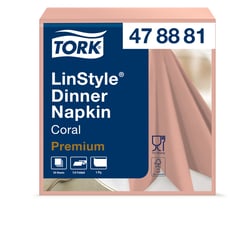 Servetten Tork 478881 LinStyle Dinner 39x39cm koraal 50st