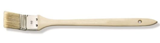 Radiatorkwast, extra dik, wit haar, houten steel 25mm