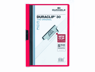 Durable Klemmap Duraclip® 1-30 vel, rood (pak 25 stuks) artikel afbeelding