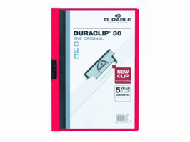 Durable Klemmap Duraclip® 1-30 vel, rood (pak 25 stuks)