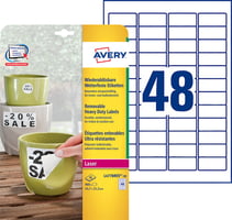 Etiket Avery L4778REV 45.7x21.2mm wit 960stuks