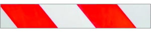 Hdpe afzetlint 80mm x 500mtr. Rood-Wit bedrukking. Omdoos 16 rollen