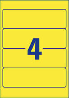 Rugetiket Avery breed 61x192mm zelfklevend geel