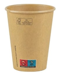 FSC kraft/PLA koffiebeker 12oz, 360ml inhoud, 90mm Ø