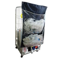 Racksack® voor rolcontainers met 2 vakken blauw, VE = 10 stuks