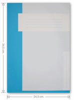 Trias dossiermap zonder elastiek - Folio. Buitenmap hoogte 34,5 cm, vulcapaciteit 6 cm, 400 grams karton, kleur lichtblauw