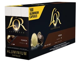 Koffiecups Douwe Egberts L'Or Espresso Forza 100 stuks