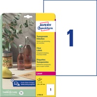 Etiket Avery Zweckform L7784-25 210x297mm transparant 25stuks