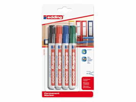 Viltstift edding 3000 rond 1.5-3mm assorti blister à 4 stuks
