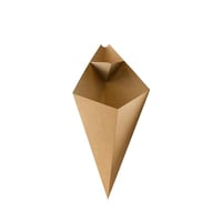 FSC® kraft puntzak met sausvakje 16x27cm