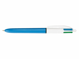 Balpen Bic 4kleuren medium lichtblauw