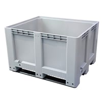 Industriële box 3 sleeplatten grijs