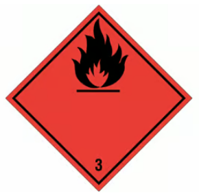 Gevarenetiket A22, 100X100mm rood opdruk zwart. Klasse 3