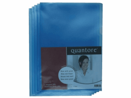 Insteekmap L-model Quantore A4 PP 0.12mm blauw 25 stuks