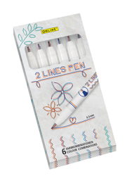 Fineliner Online 2-lijnen assorti doos à 6 stuks