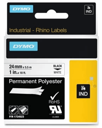 LABELTAPE DYMO 1734523 24MMX5.5M RHINO WIT/ZWART artikel afbeelding