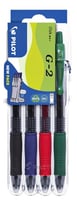 Gelschrijver Pilot Set2Go Clicker BL-G2-7 0.4mm set à 4 stuks basis ass