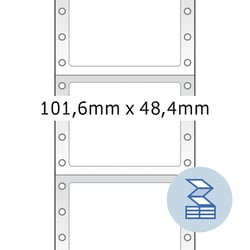 Etiket HERMA 8163 101.6x48.4mm 1-baans wit 2000 stuks