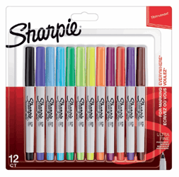 Viltstift Sharpie rond 0.5mm blister à 12 stuks fun assorti artikel afbeelding