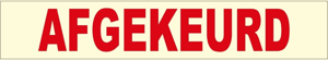 Waarschuwingstape PVC 50mmx66m Afgekeurd 35my wit/rood