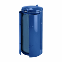 Plaatstalen afvalbak voor inhoud 120 l (Dekselkleur: blauw; Framekleur: blauw)