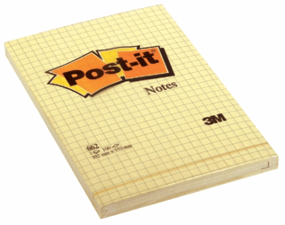Post-it® Notitieblok Groot Formaat 152 x 102 mm, geruit (pak 6 x 100 vel) artikel afbeelding
