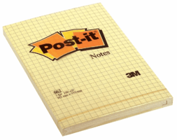 Post-it® Notitieblok Groot Formaat 152 x 102 mm, geruit (pak 6 x 100 vel)