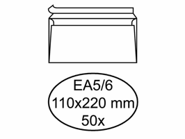Envelop Hermes bank EA5/6 110x220mm zelfklevend wit pak à 50 stuks