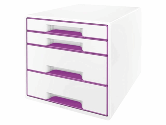 LADENBOX LEITZ WOW 4 LADEN WIT/PAARS artikel afbeelding
