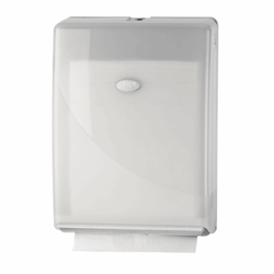 Euro Pearl WHITE vouwhanddoekdispenser voor C-fold en multifold vouwhanddoekjes artikel afbeelding