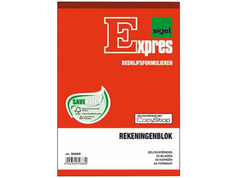 Sigel Expres Kas- en kwitantieformulieren Rekeningblok, A5, 2x50 vel (krimp 5 stuks) artikel afbeelding