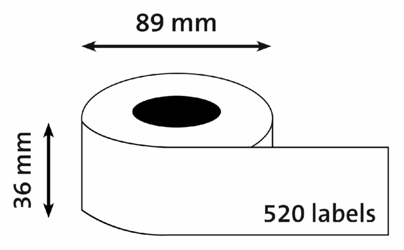 LABEL ETIKET QUANTORE 99012 89MMX36MM ADRES WIT artikel afbeelding