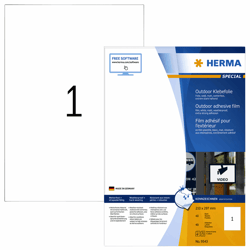 ETIKET HERMA 9543 A4 OUTDOOR POLYESTERFOLIE WIT artikel afbeelding