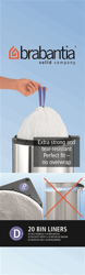 Afvalzak 15-20 liter met trekbandsluiting (D), Brabantia, kleur wit, model VB 246760 artikel afbeelding