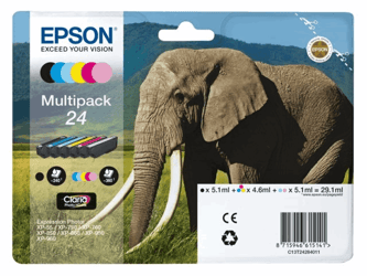 INKCARTRIDGE EPSON 24 T242840 FOTO HD ZW + 5 KL artikel afbeelding