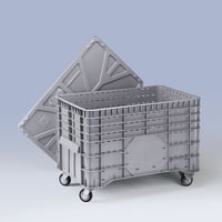Deksel van polyethyleen voor l x b = 1040x640 mm grijs