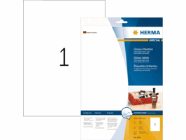 Etiket HERMA 8895 210x297mm A4 10 stuks glossy wit