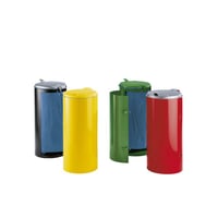 Plaatstalen afvalbak voor inhoud 120 l, front gesloten (Dekselkleur: zilverkleurig; Framekleur: antraciet)