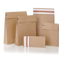Paper mailer 450x570x100 (BxLxH) + 95mm Klep, Bruin 120 Gram