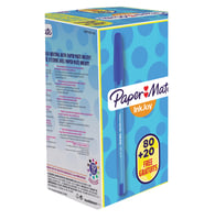 Balpen Paper Mate Inkjoy 100 medium blauw valuepack 80+20 gratis