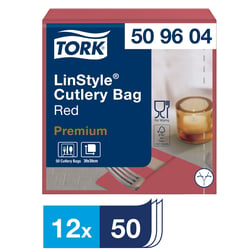 Servetten Tork 509604 LinStyle Pochette 19.5x9.8cm rood 50st