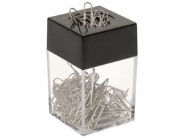 Staples Transparante houder met magnetisch deksel, inclusief 100 paperclips
