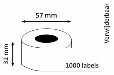 LABEL ETIKET QUANTORE 11354 57MMX32MM WIT artikel afbeelding