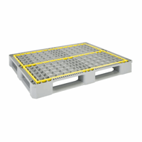 Hygiënepallet 5 sleeplatten en 5 stalen versterkingen l x b = 1200x1000 mm