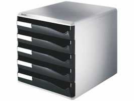 Ladenblok Leitz A4 5 laden zwart/wit