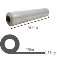 Handwikkelfolie 50cm x 170m x 35my transparant
