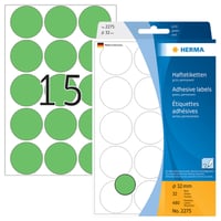 Etiket HERMA 2275 rond 32mm groen 480 stuks