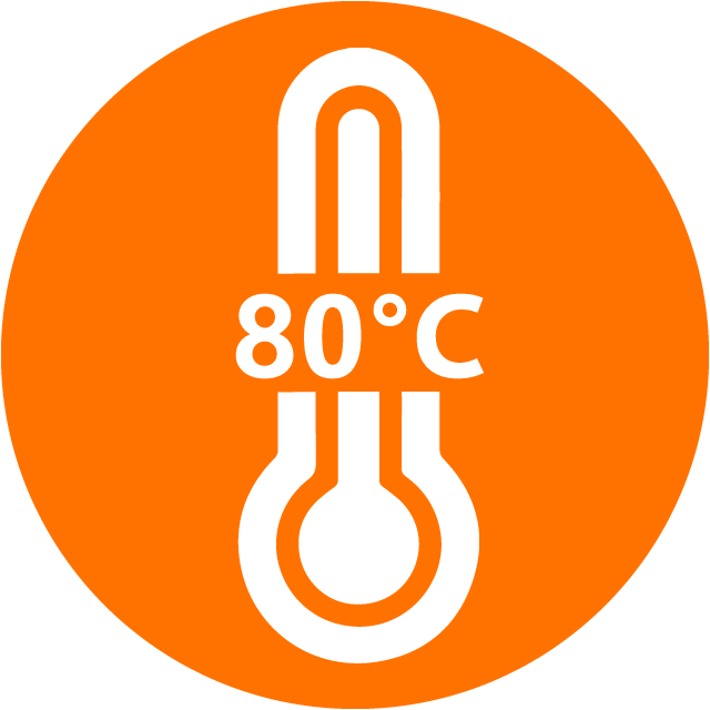 Temperatuur tot 80°C
